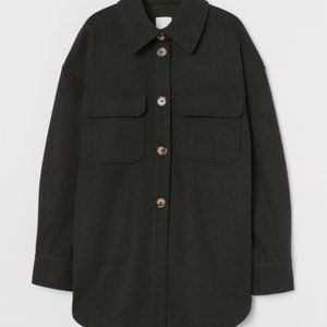 COPY - H&M Jersey Shacket - Dark Green